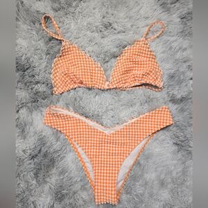 Abercrombie & Fitch Orange Checkered Bikini